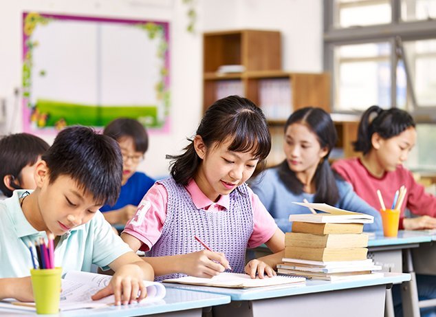 Children in a language class